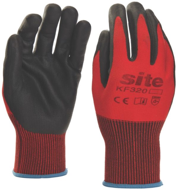 Site  Nitrile Foam Coated Gloves Red/Black Medium