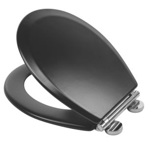 Croydex Lene Soft-Close with Quick-Release Toilet Seat Moulded Wood Black
