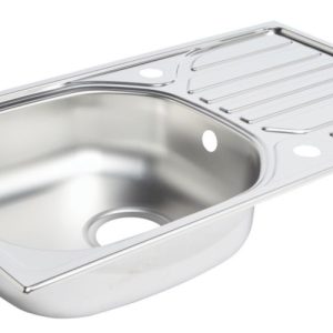Essentials  1 Bowl Stainless Steel Kitchen Sink & Drainer  760mm x 430mm