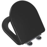 Croydex Iseo Soft-Close with Quick-Release Toilet Seat Moulded Wood Black
