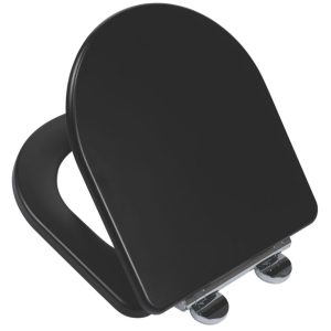 Croydex Iseo Soft-Close with Quick-Release Toilet Seat Moulded Wood Black
