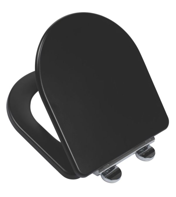 Croydex Iseo Soft-Close with Quick-Release Toilet Seat Moulded Wood Black