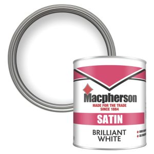 Macpherson 1Ltr Brilliant White Satin Trim Wood & Metal Paint