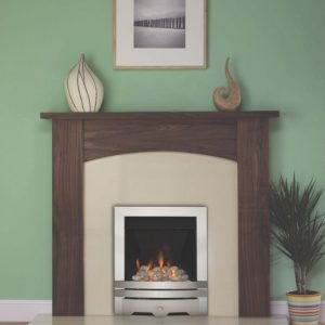 Focal Point Lulworth Stainless Steel Rotary Control Inset Gas Multiflue Fire 480mm x 108mm x 585mm