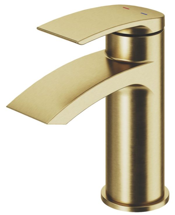 Swirl Wye Basin Mono Mixer Brushed Brass