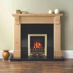 Focal Point Blenheim Brass Rotary Control Inset Gas Multiflue Fire 480mm x 108mm x 585mm