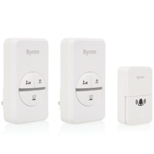 Byron DBY-23445BS Plug-In Wireless Door Chimes White 2 Pack