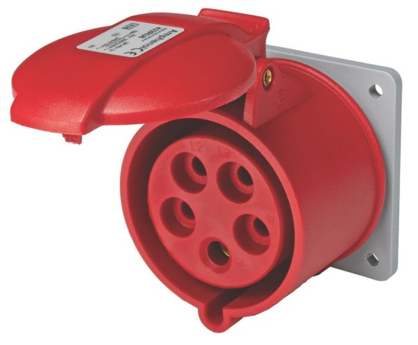 Amphenol 32A 4P+E Panel Socket 415V