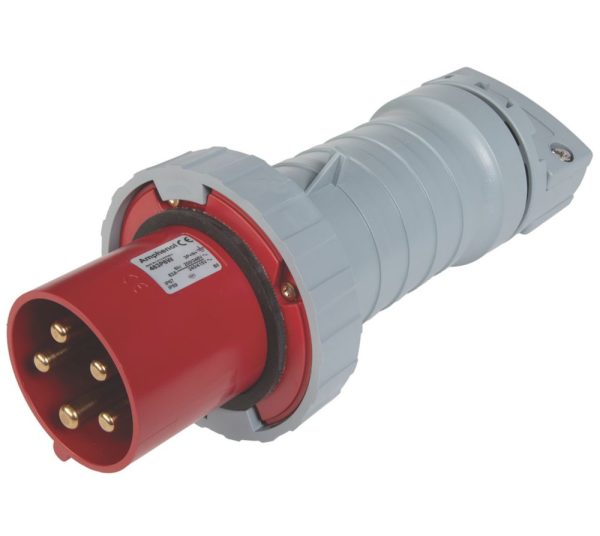 Amphenol 63A 4P+E Straight Plug 415V