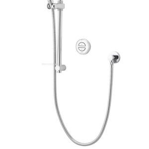 Aqualisa Smart Link Gravity-Pumped Rear-Fed Chrome Thermostatic Shower with Bath Overflow Filler