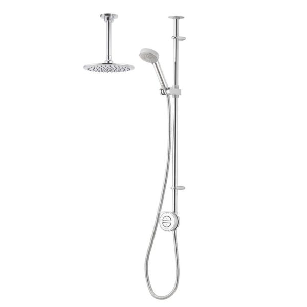 Aqualisa Smart Link HP/Combi Ceiling-Fed Chrome Thermostatic Shower with Diverter