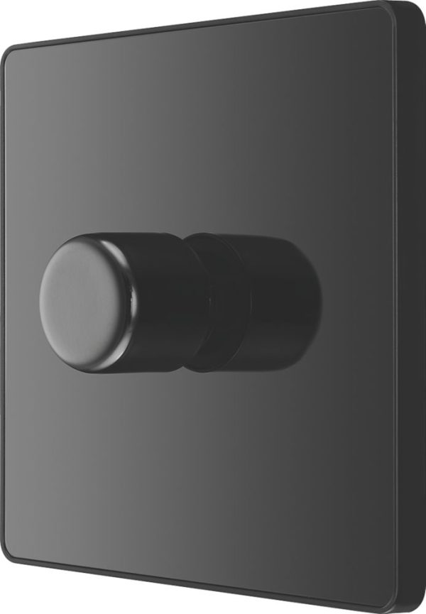 British General Evolve 1-Gang 2-Way LED Dimmer Switch  Black Chrome
