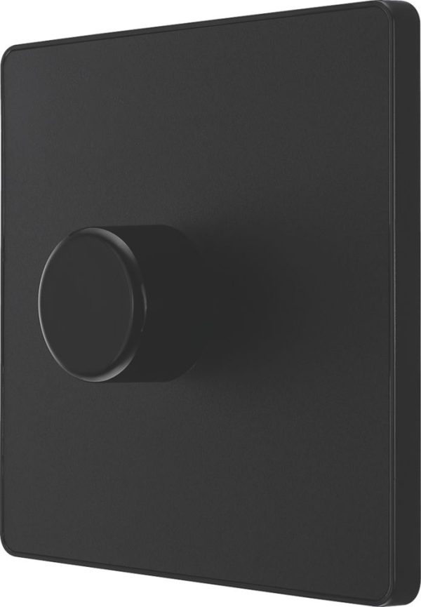 British General Evolve 1-Gang 2-Way LED Dimmer Switch  Matt Black with Black Inserts