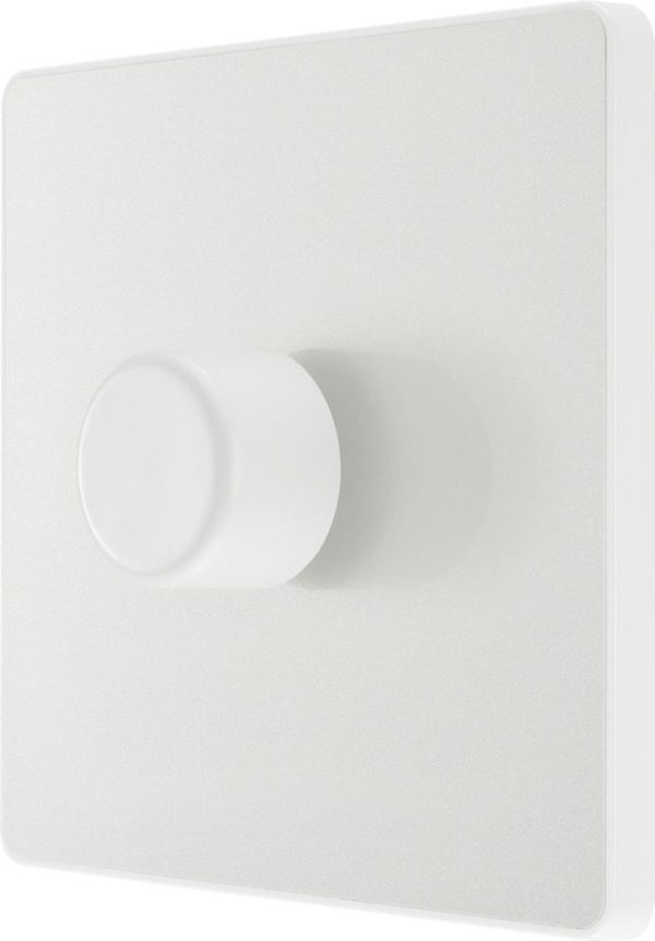 British General Evolve 1-Gang 2-Way LED Dimmer Switch  Pearlescent White with White Inserts