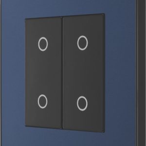 British General Evolve 1-Gang 2-Way LED Double Master Touch Trailing Edge Dimmer Switch  Blue with Black Inserts