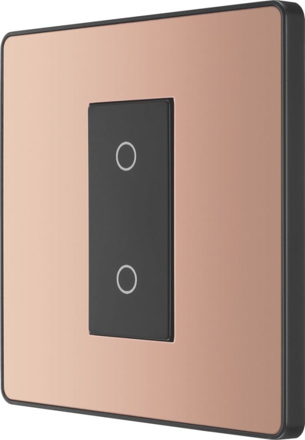 British General Evolve 1-Gang 2-Way LED Single Master Trailing Edge Touch Dimmer Switch  Copper with Black Inserts