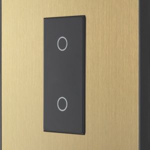 British General Evolve 1-Gang 2-Way LED Single Master Trailing Edge Touch Dimmer Switch  Satin Brass with Black Inserts