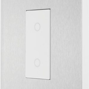 British General Evolve 1-Gang 2-Way LED Single Secondary Trailing Edge Touch Dimmer Switch  Brushed Steel with White Inserts