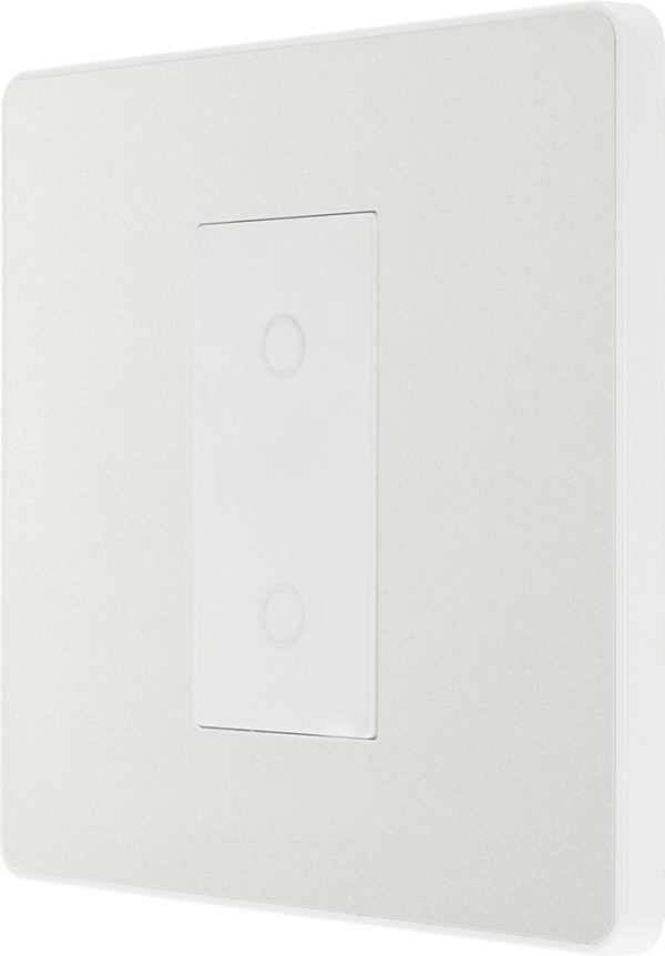 British General Evolve 1-Gang 2-Way LED Single Secondary Trailing Edge Touch Dimmer Switch  Pearlescent White with White Inserts