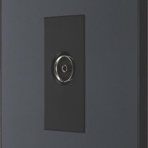 British General Evolve 1-Gang Coaxial TV / FM Socket Grey with Black Inserts
