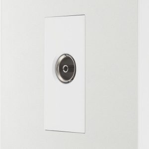 British General Evolve 1-Gang Coaxial TV / FM Socket Pearlescent White with White Inserts
