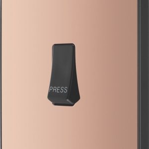 British General Evolve 10A 1-Gang 1-Way Press Switch Copper with Black Inserts