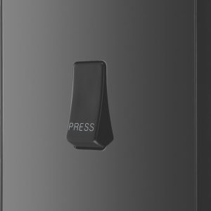 British General Evolve 10A 1-Gang 1-Way Press Switch Polished Black