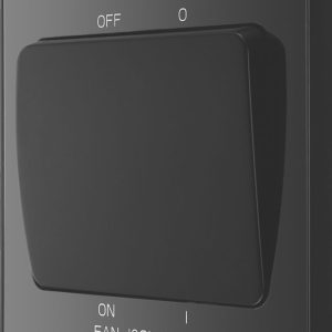 British General Evolve 10A 1-Gang 3-Pole Fan Isolator Switch Black Chrome