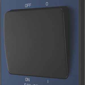 British General Evolve 10A 1-Gang 3-Pole Fan Isolator Switch Blue  with Black Inserts