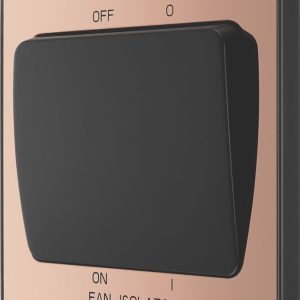 British General Evolve 10A 1-Gang 3-Pole Fan Isolator Switch Copper  with Black Inserts