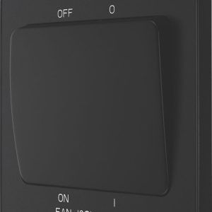 British General Evolve 10A 1-Gang 3-Pole Fan Isolator Switch Matt Black  with Black Inserts