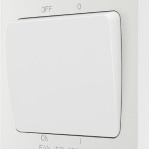 British General Evolve 10A 1-Gang 3-Pole Fan Isolator Switch Pearlescent White  with White Inserts