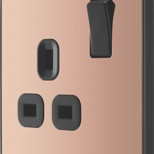 British General Evolve 13A 1-Gang SP Switched Socket Copper  with Black Inserts