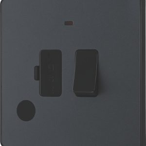 British General Evolve 13A Switched Fused Spur with LED Grey with Black Inserts