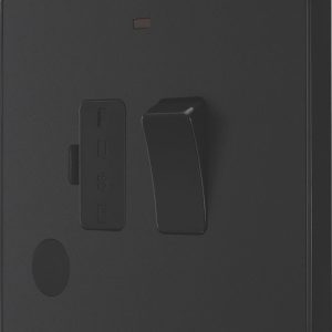 British General Evolve 13A Switched Fused Spur with LED Matt Black with Black Inserts