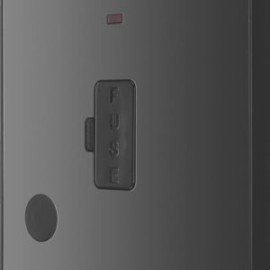 British General Evolve 13A Unswitched Fused Spur with LED Black with Black Inserts