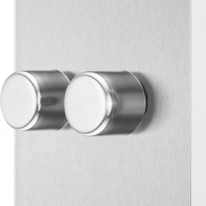 British General Evolve 2-Gang 2-Way LED Dimmer Switch  Brushed Steel with White Inserts
