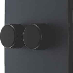 British General Evolve 2-Gang 2-Way LED Dimmer Switch  Grey with Black Inserts
