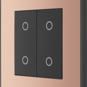 British General Evolve 2-Gang 2-Way LED Double Master Touch Trailing Edge Dimmer Switch  Copper with Black Inserts