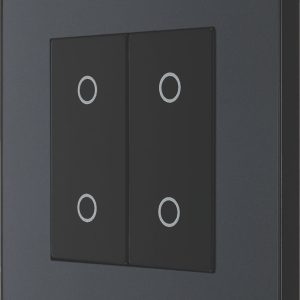 British General Evolve 2-Gang 2-Way LED Double Master Touch Trailing Edge Dimmer Switch  Grey with Black Inserts