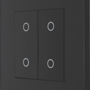 British General Evolve 2-Gang 2-Way LED Double Master Touch Trailing Edge Dimmer Switch  Matt Black with Black Inserts