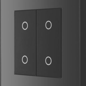 British General Evolve 2-Gang 2-Way LED Double Secondary Touch Trailing Edge Dimmer Switch  Black Chrome