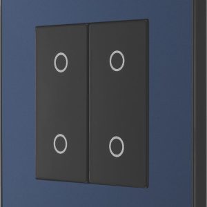 British General Evolve 2-Gang 2-Way LED Double Secondary Touch Trailing Edge Dimmer Switch  Blue with Black Inserts