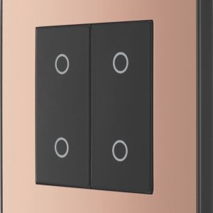 British General Evolve 2-Gang 2-Way LED Double Secondary Touch Trailing Edge Dimmer Switch  Copper with Black Inserts