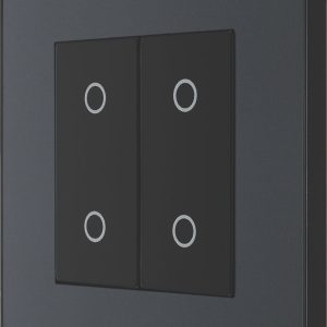 British General Evolve 2-Gang 2-Way LED Double Secondary Touch Trailing Edge Dimmer Switch  Grey with Black Inserts