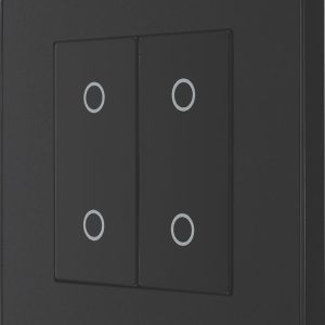 British General Evolve 2-Gang 2-Way LED Double Secondary Touch Trailing Edge Dimmer Switch  Matt Black with Black Inserts