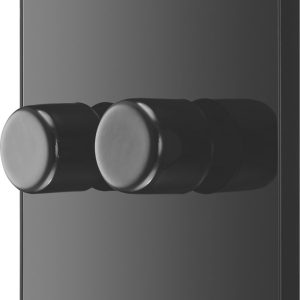 British General Evolve 2-Gang 2-Way LED Trailing Edge Double Push Dimmer with Rotary Control  Black Chrome
