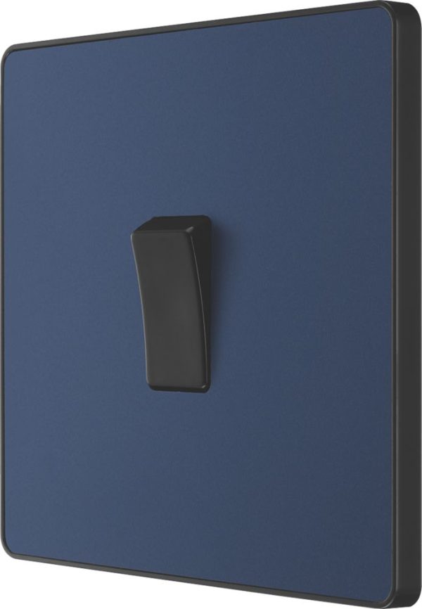British General Evolve 20 A  16AX 1-Gang 2-Way Light Switch  Blue with Black Inserts