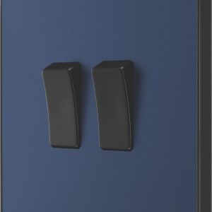 British General Evolve 20 A  16AX 2-Gang 2-Way Light Switch  Blue with Black Inserts