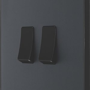 British General Evolve 20 A  16AX 2-Gang 2-Way Light Switch  Grey with Black Inserts